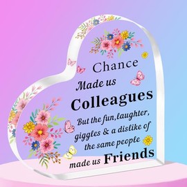 SMARGO Coworker Leaving Gifts: Acrylic Decoration Sign/Plaque for Women, Colleague Friends, Work Bestie Birthday, Farewell Going Away Goodbye