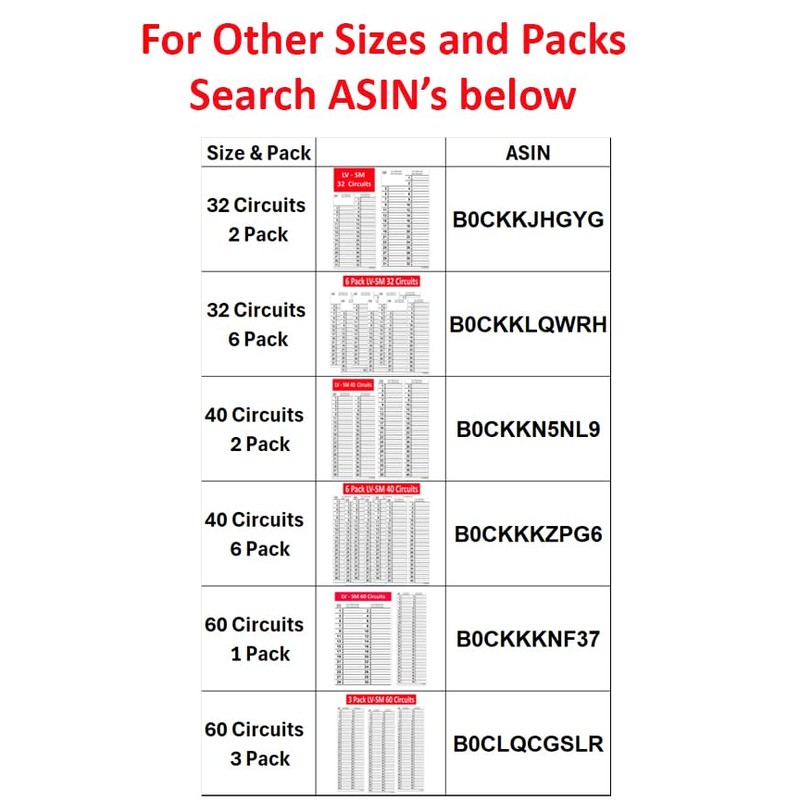 Littversions 32 Circuits 2 Pack Vinyl Circuit Breaker Panel Directory