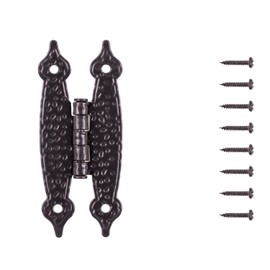 Hickory Hardware P106-CB-25B Southwest Lodge Flush Mounted Hinge - Full Inset Face Frame with Soft Close - Free Swinging Cabinet Hinge - Easy Installation - Colonial Black Finish - 25 Sets of Pairs