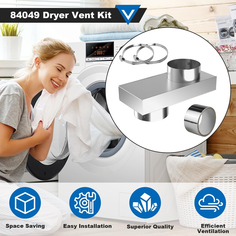 Upgraded 84049 Periscope Dryer Vent, 0-5" Adjustable Connector Kit for
