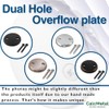 Dual Hole Bathtub Drain Overflow Plate with Two Matching Screws,
