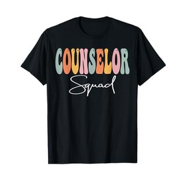 Counselor Squad Retro Groovy Women Happy First Day Of School T-Shirt