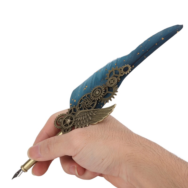 Quill Pen and Ink Set Vintage Style Glossy Writting Stainless