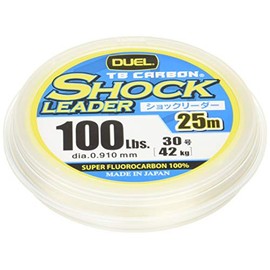 Duel Fluoroline 4 - 100 lbs TB Carbon Shock Leader, 82.0 ft (25 m) / ft 98.4 ft(30 m), Natural Clear, transparent