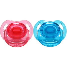 [CutiePlusU] Adult Large Size Pacifier Butterfly Shape Adult [Pack of 2]-Pink, Blue