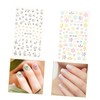 Vaguelly 2 Sheets Embossed Marguerite Nail Art Stickers for DIY