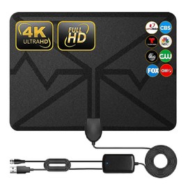 TV Antenna, Amplified HD Digital Long 250+ Miles Range,Signal Booster 16.5FT Coax HD Cable,Digital Antenna for TV Support 4K 1080p HD Indoor