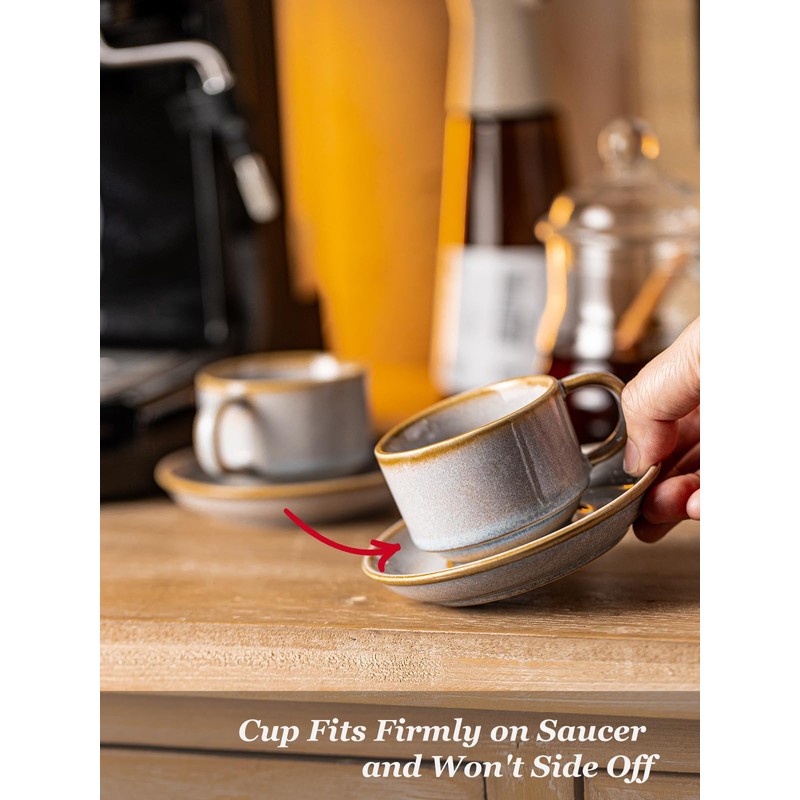 Gomakren 2.5 Ounce Espresso Cups Set of 4, Small Stackable