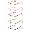 Calabria 715 Flexies Rimless Reading Glasses +0.75 Celery/Ebony/Fuchsia/Red/Tangerine (5Pack) Men