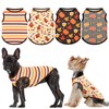LyssKMK 4 Pack Thanksgiving Day Dog Shirts Fall Pumpkin Turkey