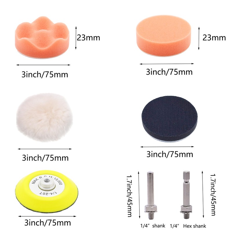 120pcs Sand Paper 3 Inch Sanding Disc Grit 60-10000 Wet