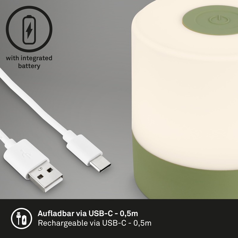 BRILONER Mini LED Table Lamp Wireless, Dimmable Bedside Lamp Touch,
