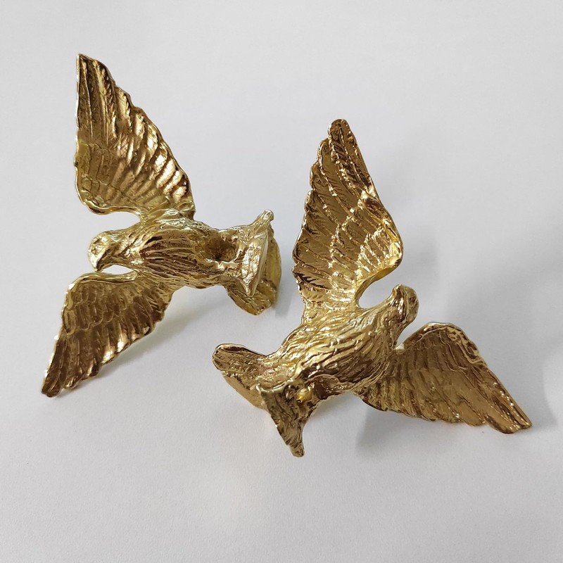 1 Pack Solid Brass Cabinet Knobs, Eagle-Shaped Vintage Drawer Pulls