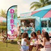 WODICY Dirty Soda Feather Flag with Poles 8.2ft Soda Bar