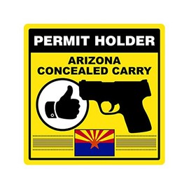 Arizona Concealed Carry Permit Holder Sticker Self Adhesive Vinyl 2a permited FA Vinyl - 4.00 wide