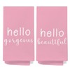 SPBL&L Hot Pink Hand Towels,Hello Gorgeous Hand Towels,Pink Kitchen Set