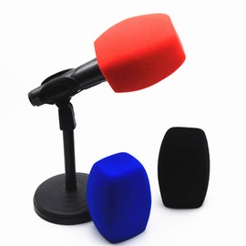 Saidbuds Foam Microphone Cover, Handheld Microphone Windshield, Large Foam Windshields, Pop Filter for Broadcast Microphones, Interview Microphones (Red)