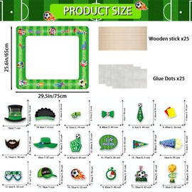 POPOYU Football Party Inflatable Photo Booth with 30Pcs Photo Booth Props,Selfie Picture Frame for Football 2026 Party,Soccer Photo Booth Props,Giant Props Frame Celebration FootballParty Props