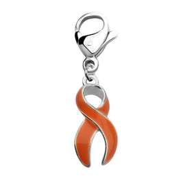 CHOORO Orange Awareness Ribbon Charm Zipper Pull Orange Awareness Ribbon Survivor Gift Leukemia Awareness Jewelry Leukemia Warrior Gift (Orange Ribbon Zipper pull)