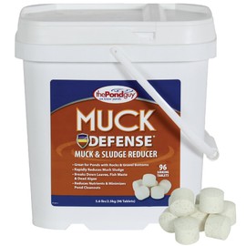 The Pond Guy Muck Defense, Natural Water Garden Muck Treatment, Living Beneficial Bacteria & Enzyme Sludge Remover, Safe Sludge Digester & Odor Control, Fish, Bird & Pet Safe, Easy Dosing, 96 Tablets