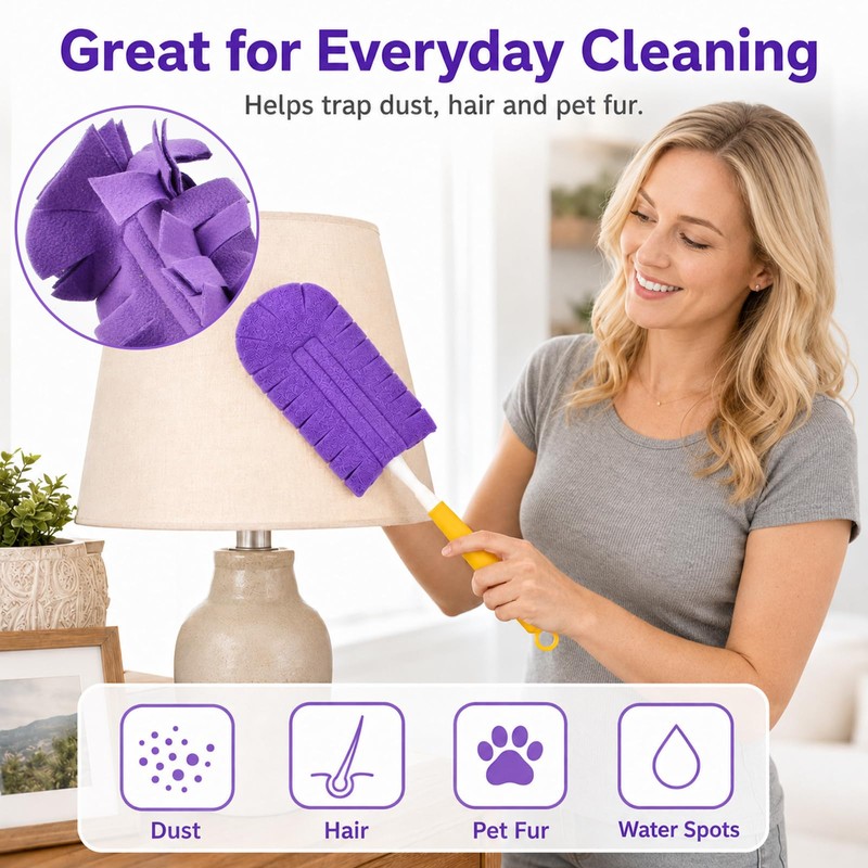 12 Pcs Reusable Duster Refills, 5 Colors 360° Cleaning Pads