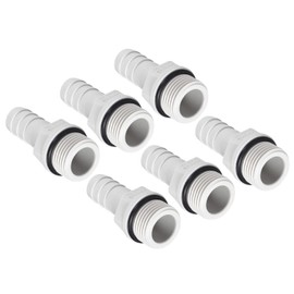 QUARKZMAN 10 mm Barb to G3/8 Male Thread Pipe x 6 Pieces PVC Straight Barb Hose Pipe Fitting for Air Water Fuel Pneumatic Hose, White