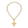 TONLUYAX 18k Gold Chunky Cross Necklace for Women Hammered Cross