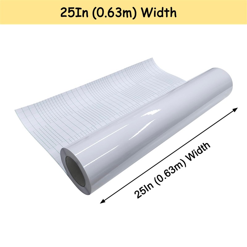 EQCOTWEA Glossy Cold Laminating Film Roll, 25 inch x 91.86