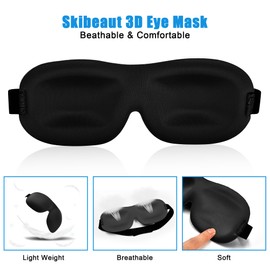 3D Sleep Mask- Light Blocking Eye Masks for Sleeping Travel,Adjustable Night Blindfold Eyeshade for Men Women, Pack of 3