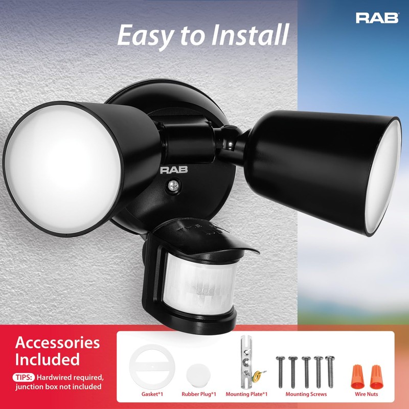 RAB Lighting LU160 Luminator Motion Sensor Outdoor Lights - Flood