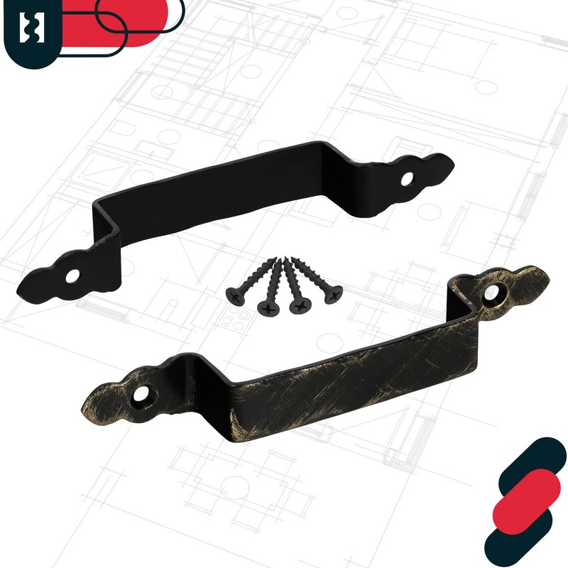KOTARBAU® Set of 2 Forged Door Handles Black + Antique