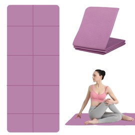 Foldable Yoga Mat, TPE Exercise Pilates Mat, Yoga Mat, Fitness Mat, 183 x 61 cm, 5 mm Thick, Sports Mat for Pilates, Gymnastics, Travel and Sports