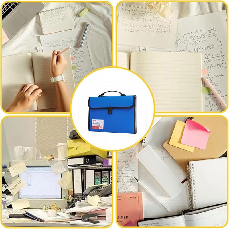 AIMALL 13-Pocket Portable Expanding Document Organiser Folder with Buckle, A4