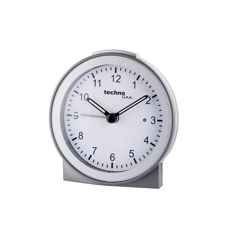 Technoline modern und klassisch zu gleich Quarzwecker Modell G, Silber,
