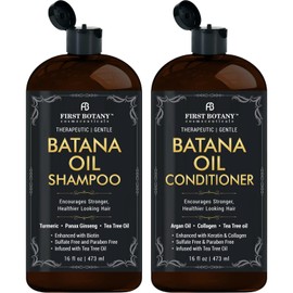 Batana Oil Shampoo and Conditioner - Fights Hair Loss, Promotes Hair Growth, Fights Dandruff, Lice & Itchy Scalp - for Men and Women Sulfate Free - 16 fl oz x 2