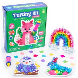 Educational Insights Tufting Kit - Artes y manualidades para niños, crea proyectos sin líos, juego de actividades sensoriales para niños pequeños, suministros de tela, regalo creativo, niñas y niños a