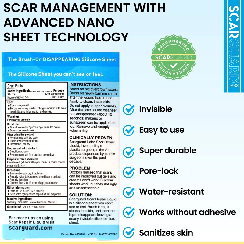 Scarguard - Invisible Brush-On Silicone Sheet with Vitamin E -