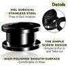 BIG GAUGES Pair of Stainless Steel 10g Gauge 2.5mm Black