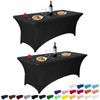 AMFUN 2 Pack 6FT Kitchen Spandex Table Cloth, Stretch Rectangular