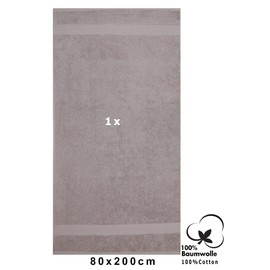Betz Saunatuch Saunatücher groß XXL Größe 80 x 200 cm Badetuch Badetücher Palermo 100% Baumwolle Farbe Stone