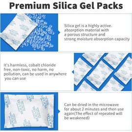 Durimoiy 80 Gram(4 Packs) Moisture Absorber Silica Gel Desiccant Packets for Storage, Desiccant Beads Silica Gel Packs for Moisture Control