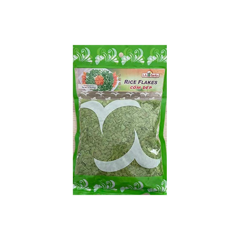 Dried Sweet Rice Flakes - Green Glutinous Rice Flakes 12oz
