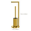 Freestanding Toilet Paper Holder with Toilet Brush and Holder, Metal