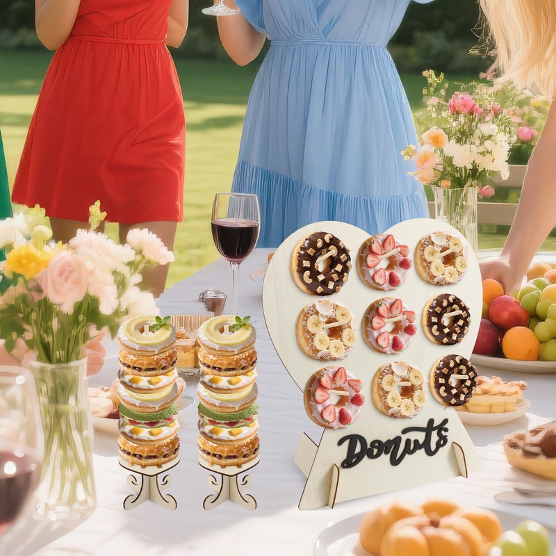 4 Pack Donut Wall Display Stand - 9 Doughnut Heart