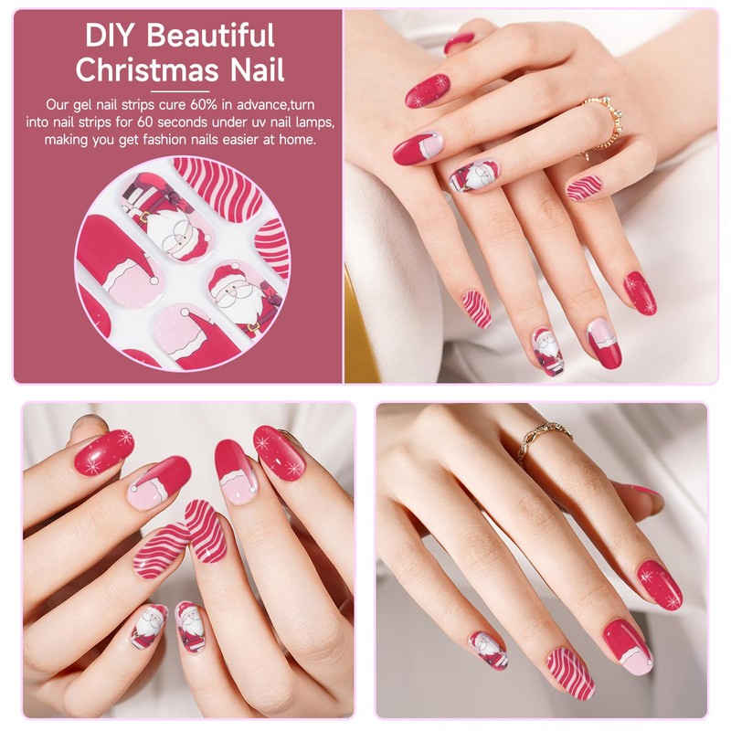 Christmas Nagelfolie UV Härtend - 28 Stück Nagelsticker UV Gel