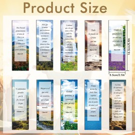 Christian Bible Verses Bookmarks Spanish: 50 Pcs Religious Scriptures Book Page Markers in Spanish, Landscape Bookmark Clips for Reading, Gifts for Adults Book Lovers Office School Supplies