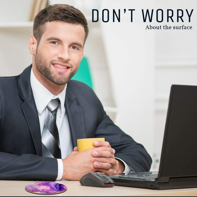 1 X Purple Marble Ink - Round Coaster Kitchen Student