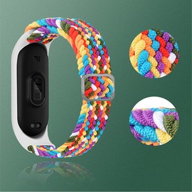 Braided Solo Loop Strap for Xiaomi Mi Band 7 6 5 4, Adjustable Nylon Elastic Sport Replacement Wristband for Xiaomi Band MiBand 7, Mi Band 6, Mi Band 5,Mi Band 4