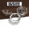2PCS Nail Art Glass Bowl with Lid Crystal Cup Nail