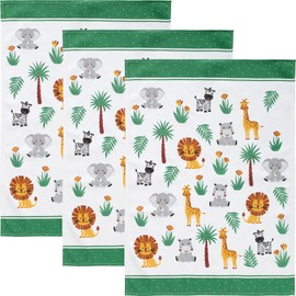 Erwin Müller Tea Towel Pack of 3 Cotton Green / Multi-Coloured Size 50 x 70 cm